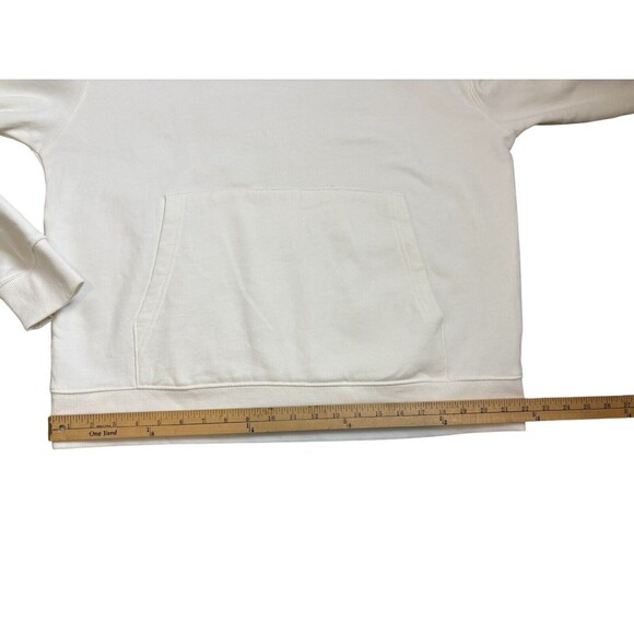Topman Men's Cream Hoodie Sweatshirt Size XL Drawstring Front Pocket Cotton Poly - Picture 9 of 12